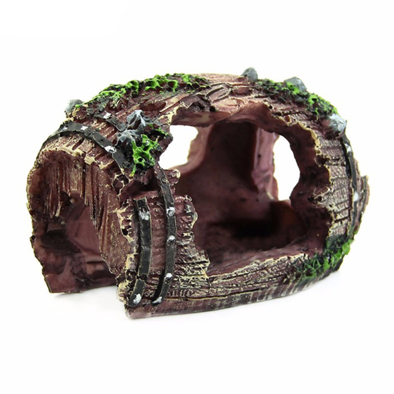 Aquarium Fish Hideout - Ornamen Dekorasi Akuarium Bentuk Gua Tong