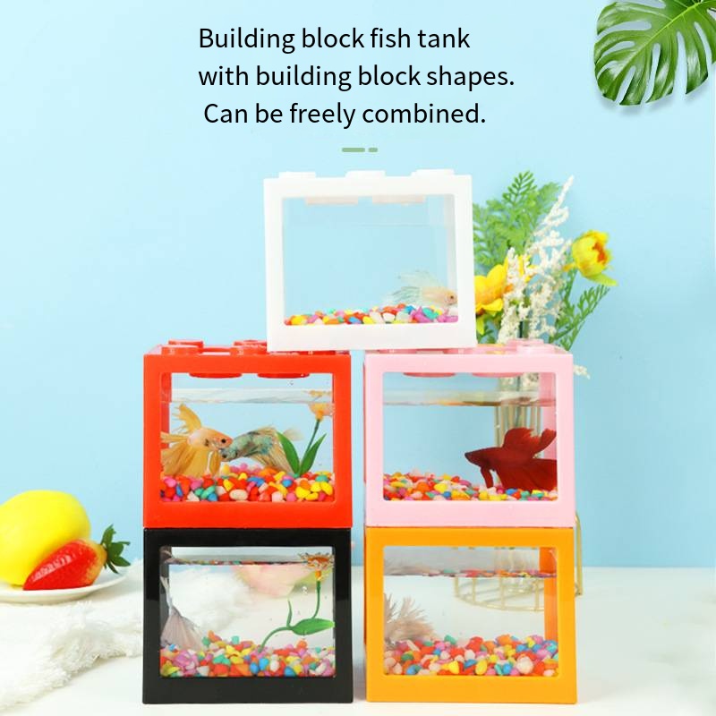 Akuarium Mini Bentuk Blok Unik - Aquarium Fish Jar ulasan dan harga