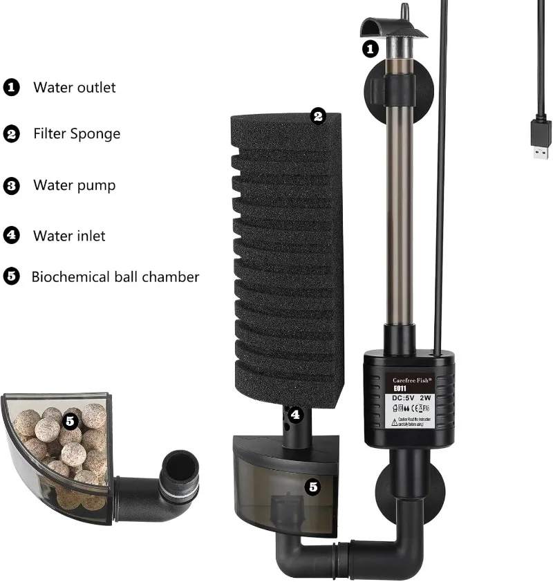 Filter Akuarium Tenang USB Bio - Aquarium Fish Jar ulasan dan harga