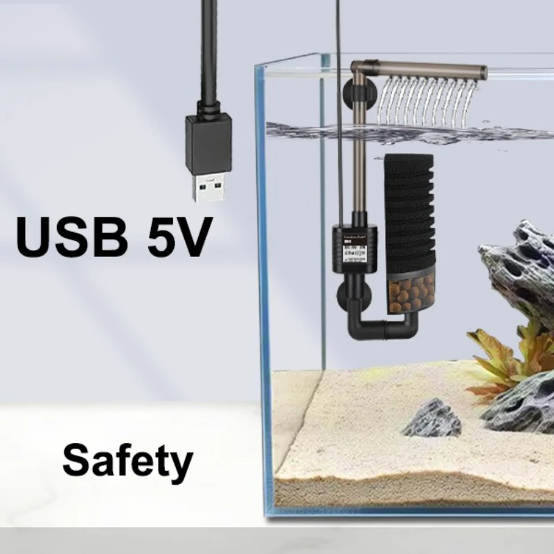 Filter Akuarium Tenang USB Bio - Aquarium Fish Jar ulasan dan harga