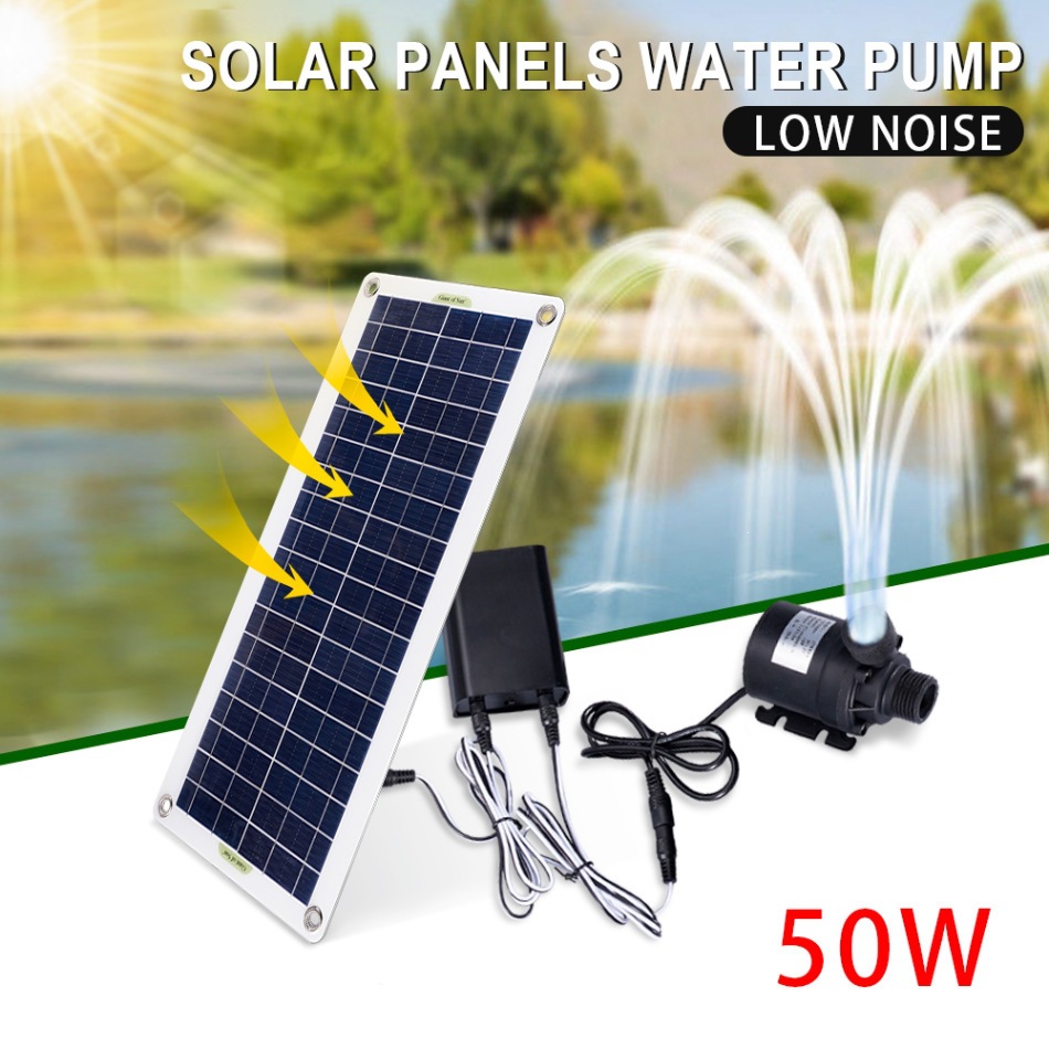 Set Pompa Air Tenaga Surya 50W - Aquarium Fish Accessories ulasan dan harga